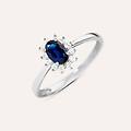 anello solitario kate charlotte oro bianco zaffiro diamante collezione charlotte misura 58 oro