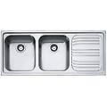 Franke Lavello Inox 2 Vasche Con Gocciolatoio Destro 116 X 50 X 20 Cm Colore Acc