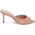 mules open toe nude in vernice tacco 7 5 cm