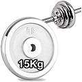 - trade shop disco olimpico in acciaio piastra pesi per bilanciere manubri da 15kg foro 30mm