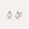 orecchini lobo gold pearls oro bianco perla d'acqua dolce diamante collezione gold pearls oro