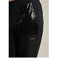 pantaloni wide leg con paillettes in french terry modal nero donna large