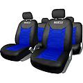 coprisedili auto linea s set completo 5 teste nero e blu