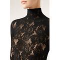 top in pizzo fiori donna nero m/l