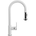 rubinetto da cucina con doccetta a collo di cigno aquaalto bianco verniciato opaco