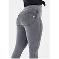 jeggings push up wr. up curvy vita alta con zip gamba skinny gray jeans-yellow seams donna extra