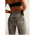 jeggings push up wr. up vita alta con fasce elastiche light grey-seams black donna extra large