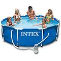 - piscina rotonda con telaio in acciaio blu 366 x 76 cm