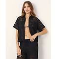 camicia crochet / nero / l nero