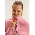 felpa zip e collo alto con fondo asimmetrico cashmere rose donna extra small