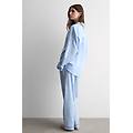 pigiama lungo in cotone e modal chambray ni donna blu taglia m
