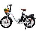 bicicletta elettrica ct20 750w 48v15ah pieghevole bianca freni a olio