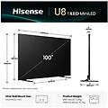 100 u8q mini led 4k uhd smart vidaa refresh rate 165hz 100u8q