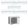 climatizzatore penta split kirigamine msz-ln bianco 9+9+12+12+18 con mxz-5f102vf inverter r-32 wi-fi