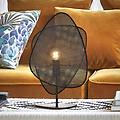 lampada da tavolo nero rattan altezza 51 cm