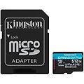 KINGSTON 512gb microsdxc canvas go plus gen4 200mb/s a2 u3 v30 card + adapter sdcg4/512gb