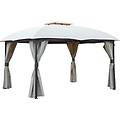 ju-021 gazebo giardino 3 3x3 3 mt in metallo copertura top in poliestere colore ecrù ju-021