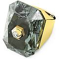 anello cocktail numina taglio ottagonale grigio placcato color oro 55