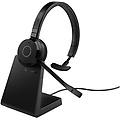 evolve 65 te auricolare mono wireless bluetooth con base di ricarica nero