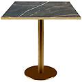 tavolo quadrato rome con bordi color ottone 70x70x75 cm (lxlxh) piano tavolo nero struttura ottone