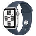 watch se gps cassa 40mm in alluminio argento con cinturino sport blu tempesta s/m (mre13ql/a)