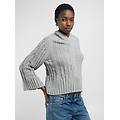 maglione cropped con motivo a trecce