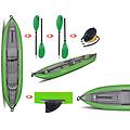 GUMOTEX canoa gonfiabile twist2/1 verde con pinna 045355-g (1c/11c) + 2 pagaie touring-2 div. in 2 parti +