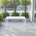 milanihome. it tavolo da esterno autolivellante in acciaio cm 80 x 120 x 76 h bianco 80 x 76 x 120