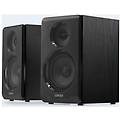 r33bt coppia diffusori diffusori amplificati 10w bluetooth 5. 0 in legno nero