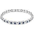 bracciale tennis una angelic taglio round blu placcato rodio os