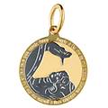 medaglia ciondolo da battesimo oro giallo e bianco gl100024
