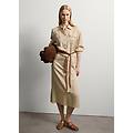 - vestito fluido chemisier con cintura donna sabbia taglia xs