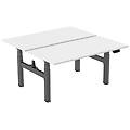 scrivania doppia ergonomica motorizzata 120x75 cm bianco/nero