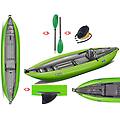 canoa gonfiabile twist1 verde con pinna 043948-g (1c/11c) + pagaia touring-2 div. in 2 parti +