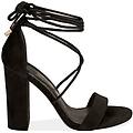 sandali lace-up neri in microfibra tacco 10 5 cm