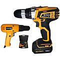 - trade shop set 2pz trapano elettrico 710w + avvitatore doppia batteria 18v accessori iw017