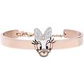 bracciale rigido in acciaio rosato con paperina e strass collezione mickey mouse & friends rosa