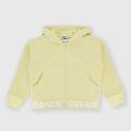 felpa aperta con cappuccio da bambina beige taglia 6