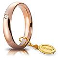 fede nuziale comoda 4 mm oro rosa con diamante