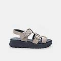 sandali da donna in suede con platform taupe