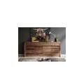credenza in legno di quercia selvatica / cerro 202x43x80 oliato marrone montreux #352
