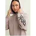felpa cropped con cappuccio e stampa street art sphinx donna large