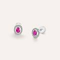 orecchini lobo punto luce elizabeth crown oro bianco rubino diamante collezione elizabeth crown oro