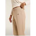 pantaloni con fondo a costina e bande logate humus donna small