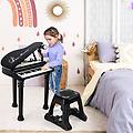 tastiera per pianoforte a 31 tasti per bambini con sgabello pianoforte giocattolo portatile con