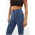 jeggings push up wr. up 7/8 superskinny vita alta con zip clear jeans-yellow seams donna medium