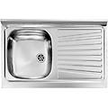 cmspa lavello d'appoggio mondial 80x50 1 vasca sinistra con sgocciolatoio piletta 2''