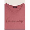 t-shirt donna in jersey viscosa scritta composta da borchie deco rose donna large