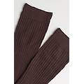 calze lunghe con cashmere a coste donna marrone 39-41