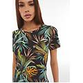 abito skater in jersey modal stampa tropical all over black allover flower donna small